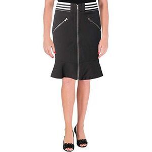 Yigal X Aqua Womens Flounce Hem Zip Front Mini Skirt